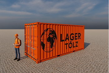 Man with 6m container